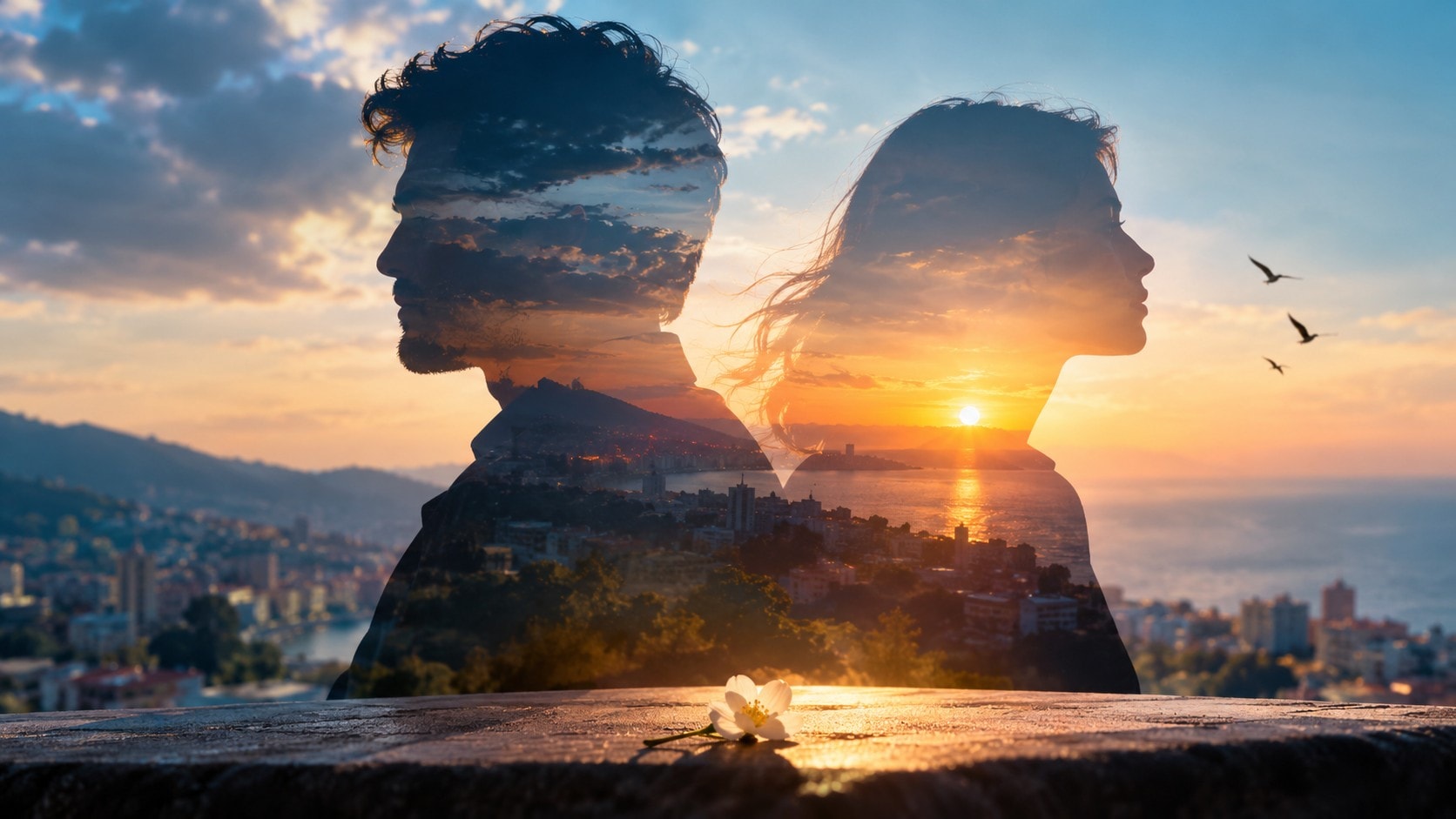 شاب وفتاة ينظران باتجاهات مختلفة دليل الفراق