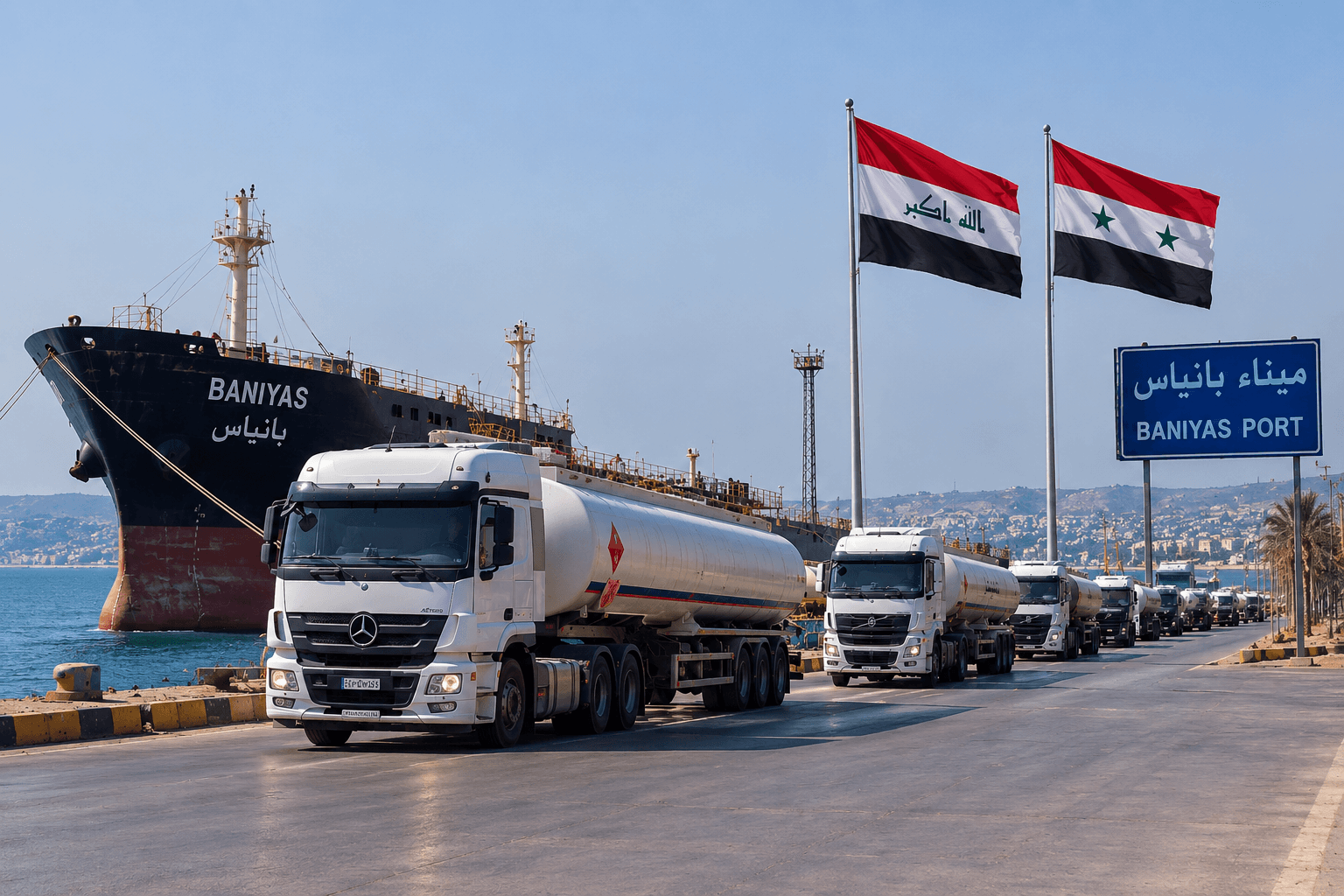 العراق يبدأ استيراد البنزين عبر ميناء بانياس السوري